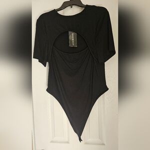 SHEIN SXY Black Crew Neck Body Suit.